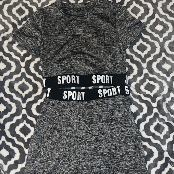 Other - Tape Crop Top & Biker Shorts